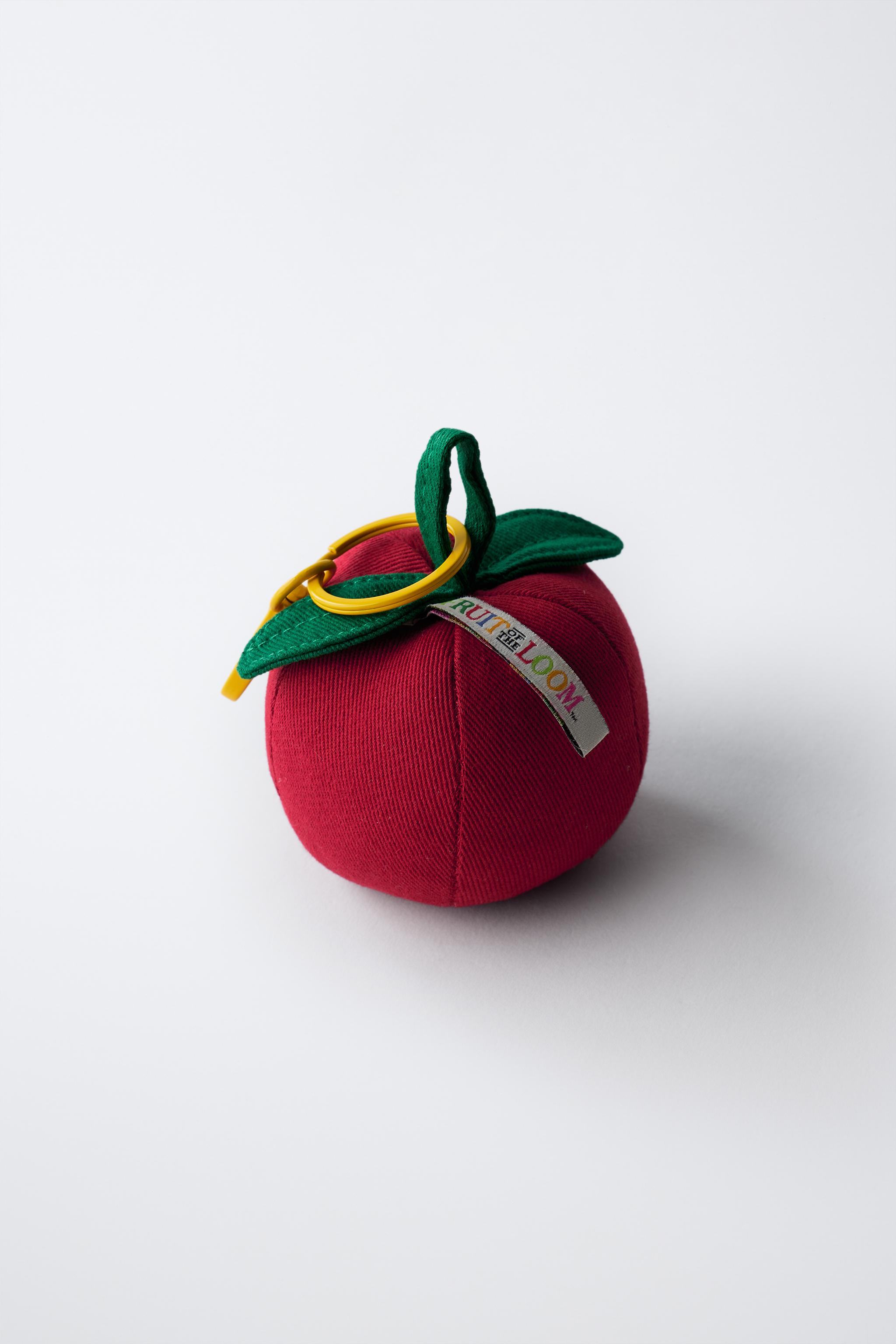 FRUIT OF THE LOOM™ APPLE CHARM KEYCHAIN